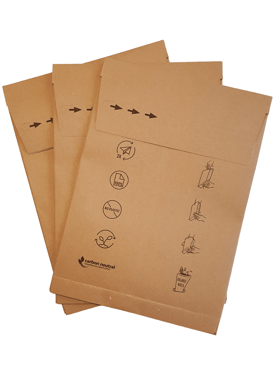 DEBAPOST Paper Second life – trois sachets, dos avec impression écologique